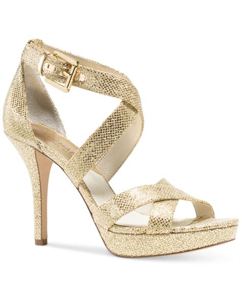 michael kors gold dress shoes|michael kors gold sandals heels.